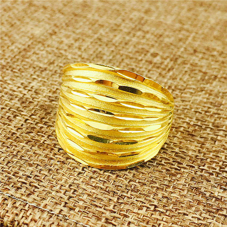 Mới Việt Nam Sha Jin Giả vàng Nhẫn nữ WeChat Vụ nổ Lady Lady lớn Ngón tay mở Cặp nhẫn Euro Đồng xu mạ vàng mẫu nhẫn nữ đẹp 2021
