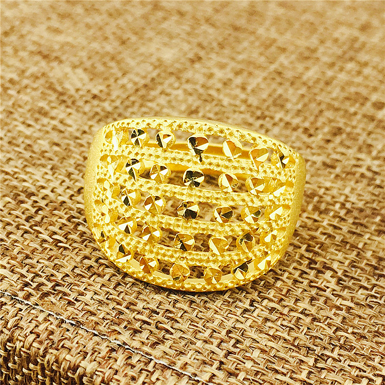 Mới Việt Nam Sha Jin Giả vàng Nhẫn nữ WeChat Vụ nổ Lady Lady lớn Ngón tay mở Cặp nhẫn Euro Đồng xu mạ vàng mẫu nhẫn nữ đẹp 2021