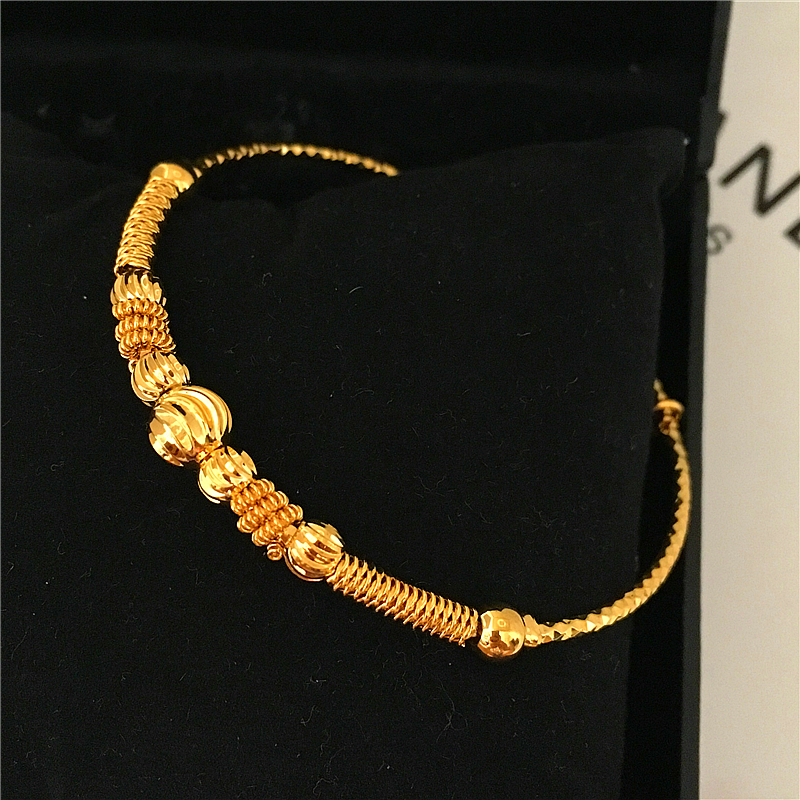 Vàng mới đôi vàng 貔貅 vòng tay nữ mạ đồng đồng xu giả vàng may mắn 貔貅 vòng tay lâu không phai trang sức vòng cuff bạc