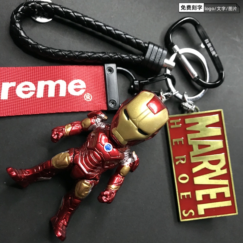 Iron Man Captain America Spider-Man Marvel Official Keychain Men's Pendant Cool Anime Creative Birthday Gift Car