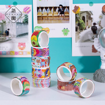 Cute die cut box sticker tape suit diy lace decoration cardboard handbook material paste package 3 roll