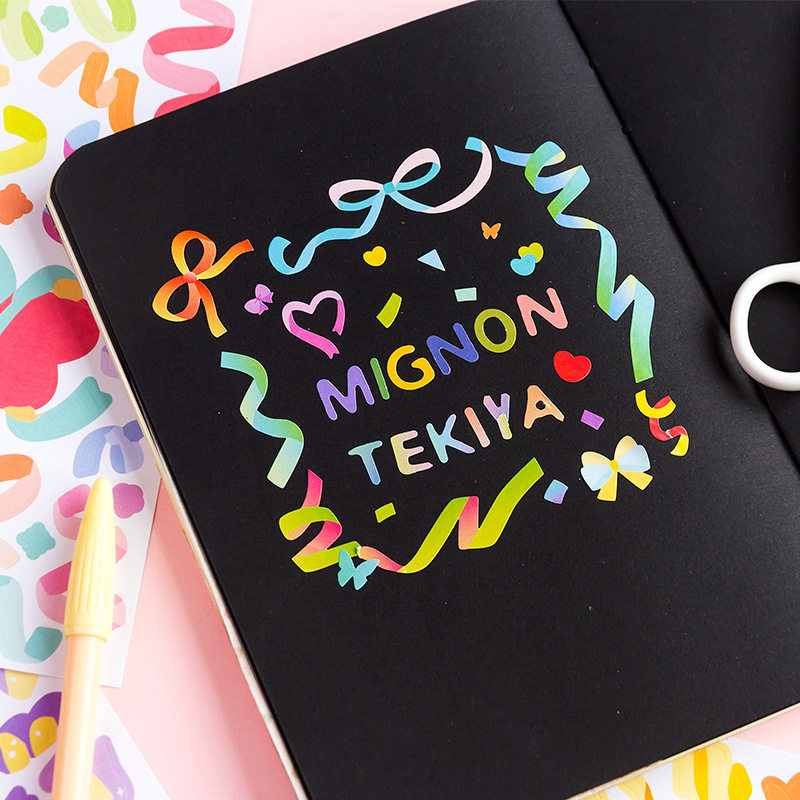 Rainbow full of star color stickers 3 diy growth book photo decoration of the foundation material of the handledge display color posting