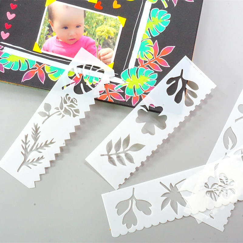 DIY album template making Handmade album scrapbook Photo book Accessories package tools Material graphic lace ruler