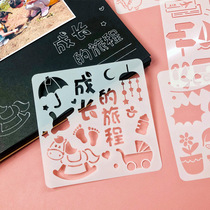 Lace openwork painting growth book template Handmade personality theme ruler diy album book making accessories tools