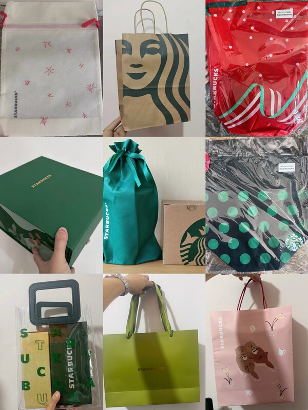 Starbucks Gift Bag Non-Woven Fabric Logo Packaging Coffee Beans Green Double Cup Multi-Cup Gift Box Star Paper Box Paper Bag Starbucks Gift Bag Non-Woven Fabric Logo Packaging Coffee Beans Green Double Cup Multi-Cup Gift Box Star Paper Box Paper Bag