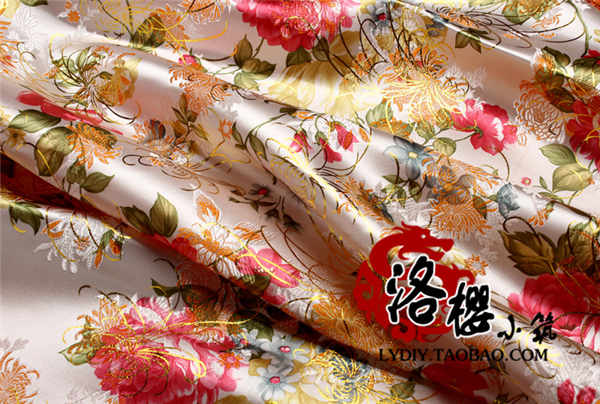 Vải thổ cẩm, trang phục, quần áo trẻ em Hanfu, vải kimono, sườn xám COS, vải satin, hoa mẫu đơn lụa vàng - Vải vải tự làm vải may quần tây nam