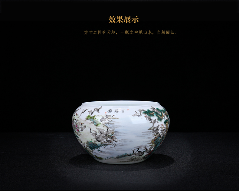 Jingdezhen ceramic I and contracted hand - made the crane figure furnishing articles writing brush washer decorative porcelain decoration in the sitting room desk