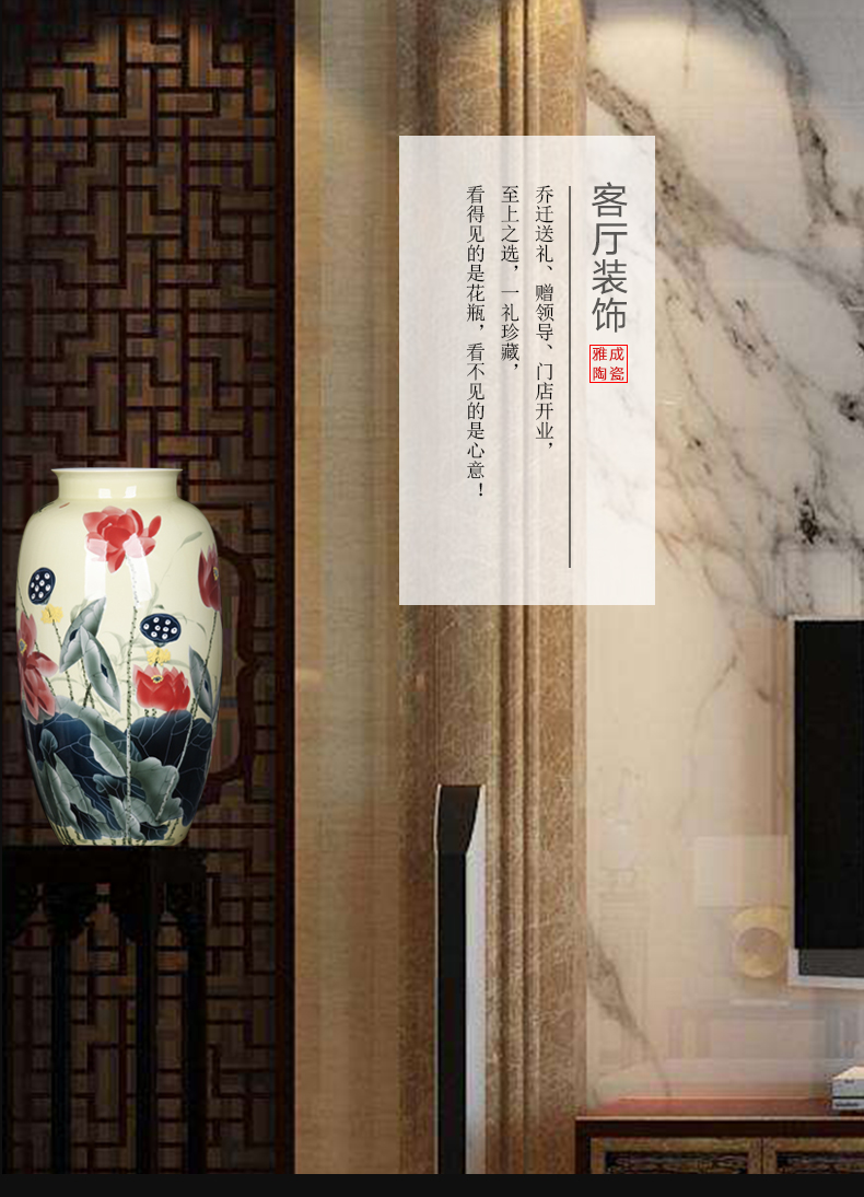 Jingdezhen ceramic new Chinese hand made peony vase decoration place to live in the living room TV cabinet near China