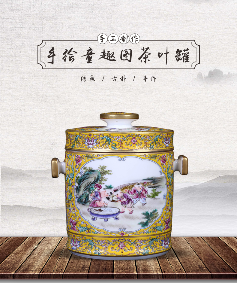 Jingdezhen ceramic new Chinese hand - made tong qu ceramic tea pot puer tea POTS storage tank