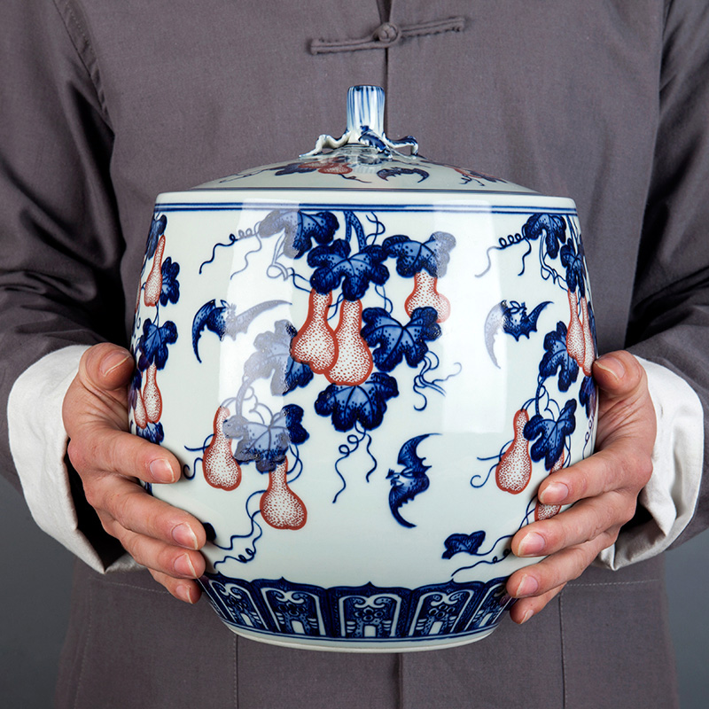 Jingdezhen ceramic tea cake tea pot home large seal tank storage POTS storage place porcelain