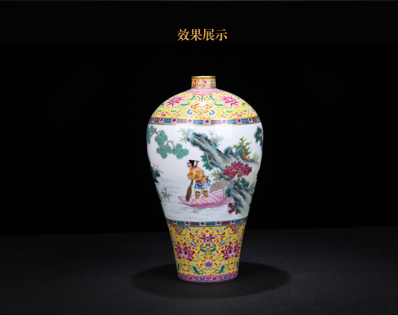 Under the jingdezhen ceramic see colour enamel manual Xiao Heyue after han xin household vase decoration furnishing articles