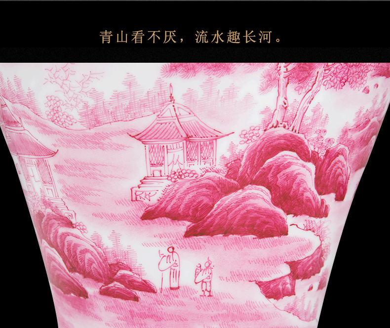 Jingdezhen ceramic craft paint ruby red berries bottled act the role ofing is tasted furnishing articles large living room TV cabinet flower arrangement
