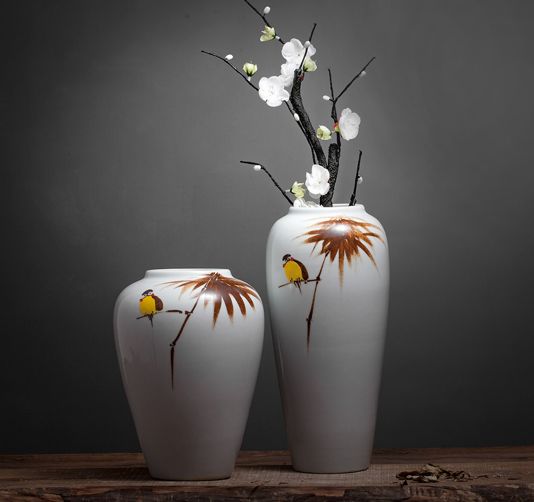 Jingdezhen ceramic home furnishing articles of new Chinese style living room table vase flower arranging flowers, decorative arts and crafts porcelain