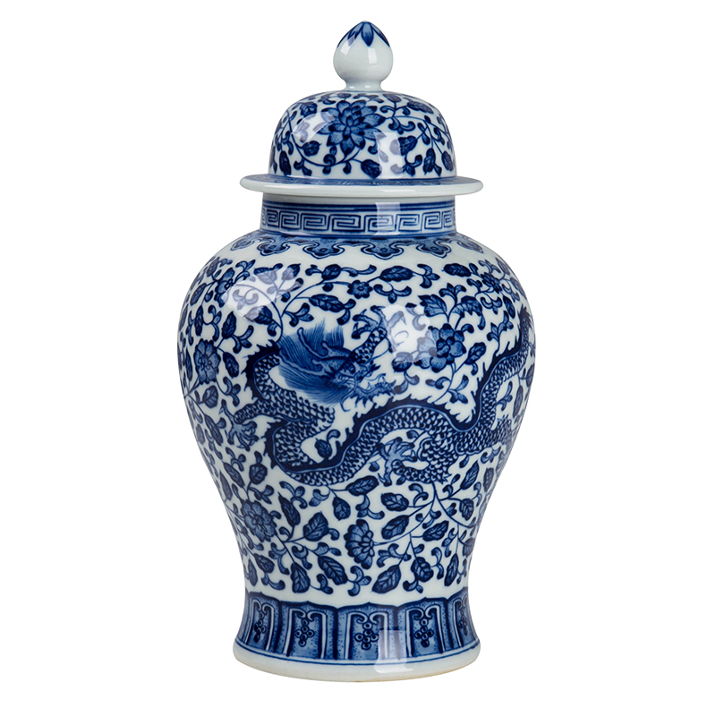 The New Chinese antique blue and white porcelain of jingdezhen ceramic general longfeng pot home sitting room TV cabinet decorative furnishing articles