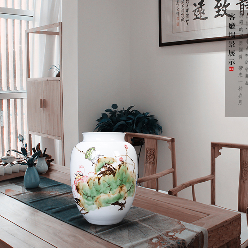 Jingdezhen ceramic new Chinese style harmony flower arranging vase decoration furnishing articles home sitting room process porcelain