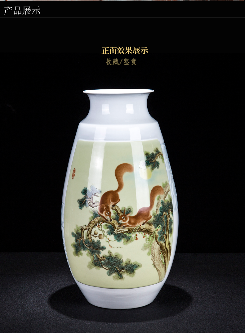 Jingdezhen ceramic new Chinese hand - made loose on vase furnishing articles home rich ancient frame porcelain sitting room adornment