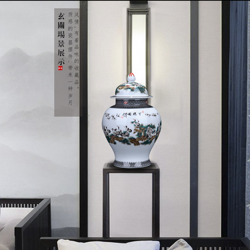 I and contracted the jingdezhen ceramics general crane figure can decorate place to live in the sitting room porcelain arts and crafts