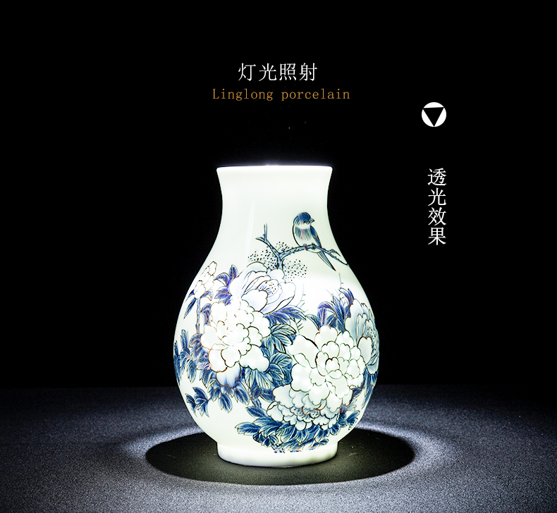 Jingdezhen ceramic I and contracted place to live in the sitting room porch light knife clay vase porcelain decoration