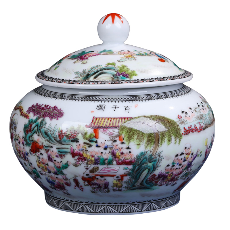 Jingdezhen ceramic hand - made the ancient philosophers graph caddy fixings seal POTS puer tea box packing box and POTS to restore ancient ways