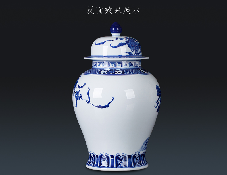 Jingdezhen ceramic new Chinese style household living room TV ark, general furnishing articles large pot vase decoration arts and crafts