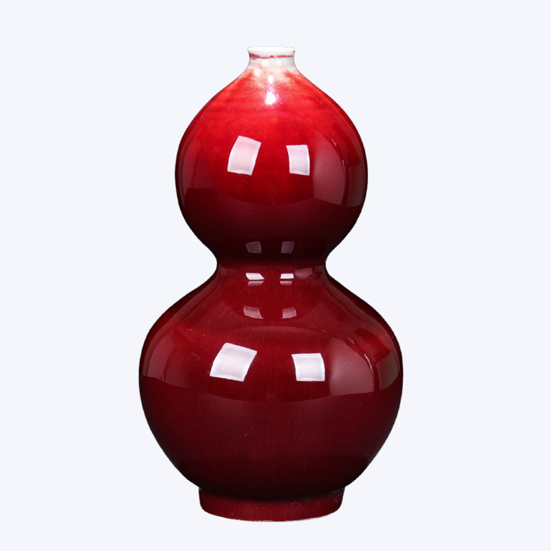 Jingdezhen ceramic new Chinese style ruby red glaze vase decoration place to live in the living room TV cabinet beside the flower porcelain