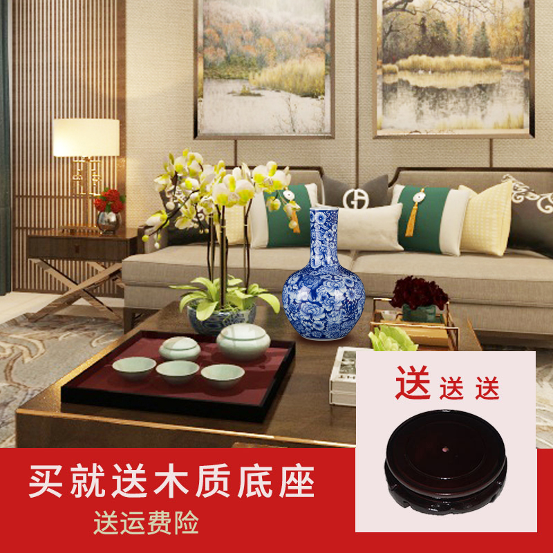 Jingdezhen ceramic tree furnishing articles sitting room home decoration arts and crafts porcelain vase of blue and white porcelain decoration