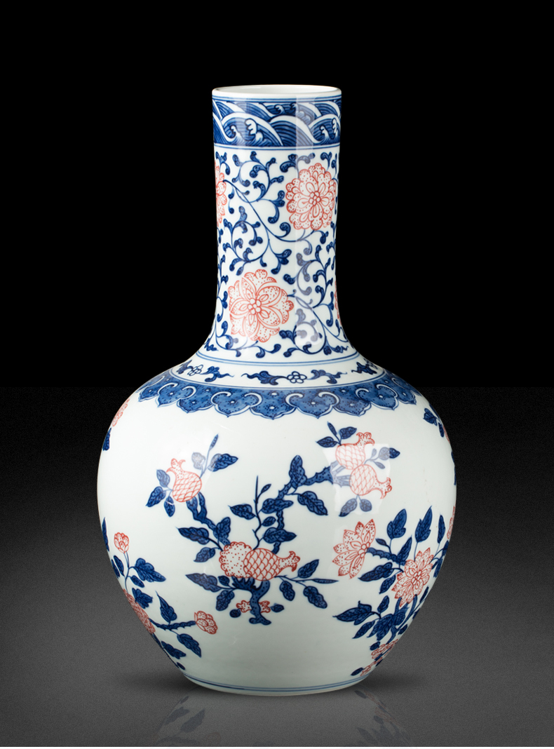 New Chinese style hand - made of blue and white porcelain of jingdezhen ceramics zen decorations furnishing articles sitting room porch porcelain vase