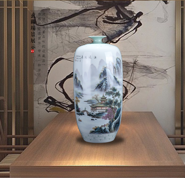 Jingdezhen porcelain has a long history in the Chinese hand - made vases, home sitting room rich ancient frame porcelain handicraft furnishing articles