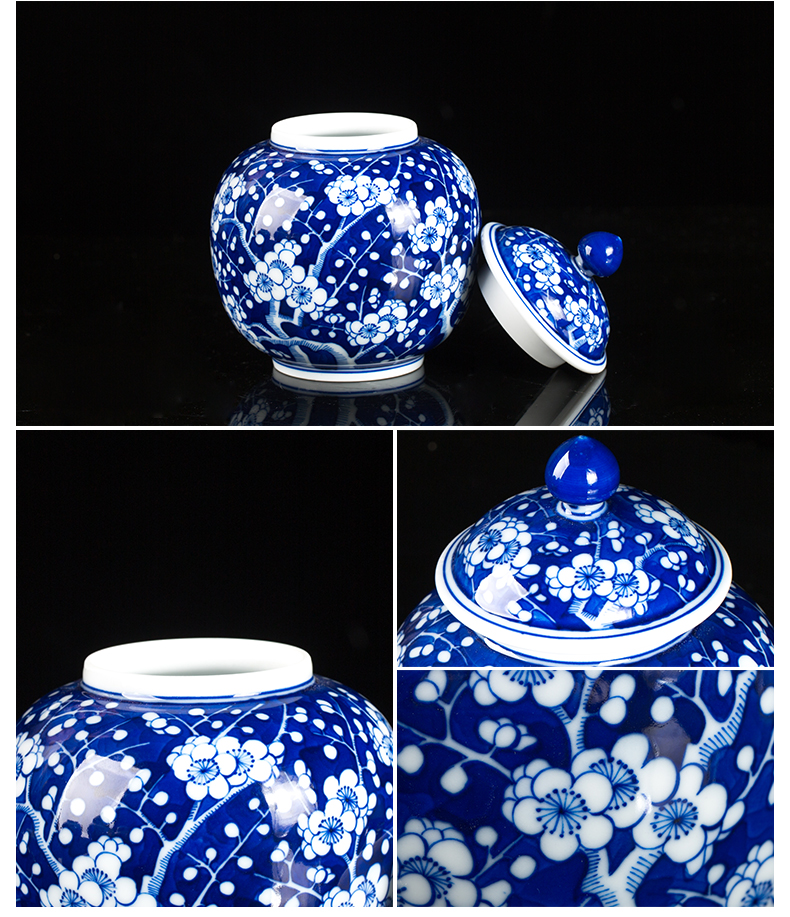 Blue and white porcelain of jingdezhen ceramics hand - made name plum flower tea pot home sitting room adornment teahouse tea pot furnishing articles