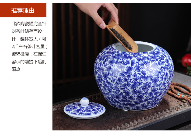 Jingdezhen ceramic POTS awake pu 'er tea pot, moistureproof box household seal storage tank