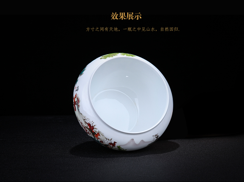 Jingdezhen ceramic sitting room porch the deer statute of writing brush washer of the study of new Chinese style household porcelain decoration arts and crafts