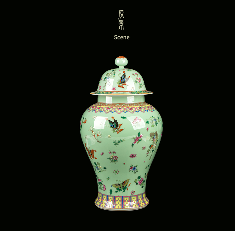 Jingdezhen ceramic retro classic butterfly general canned act the role ofing is tasted furnishing articles sitting room of the new Chinese style household porcelain