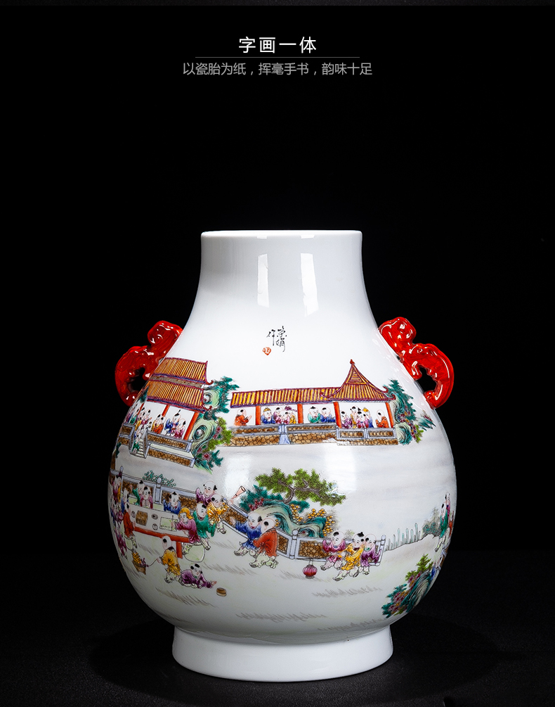 Jingdezhen ceramic I and contracted hand - made figure vase decoration place to live in the sitting room the ancient philosophers flower porcelain