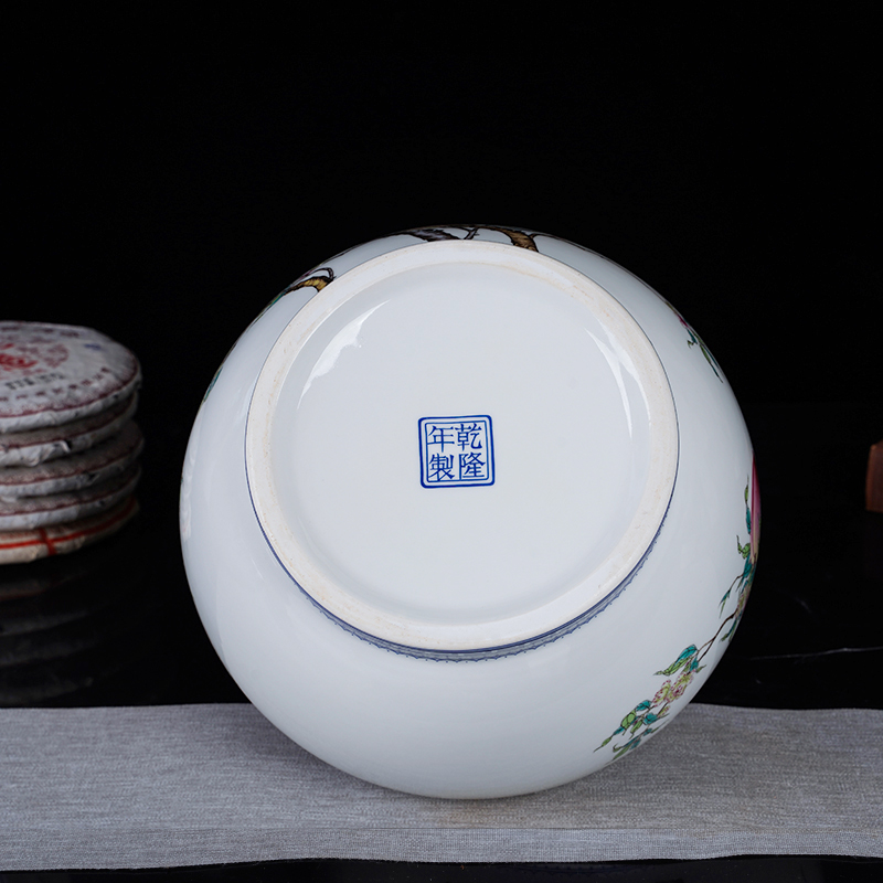 Jingdezhen ceramic antique peach storage can act the role ofing is tasted furnishing articles home sitting room storage tank porcelain tea cake