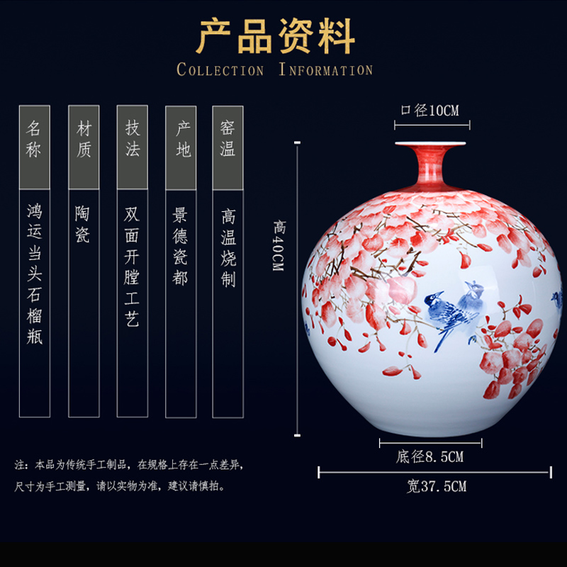 Jingdezhen ceramic new Chinese style much luck craft vase home sitting room porch flower arranging, adornment is placed