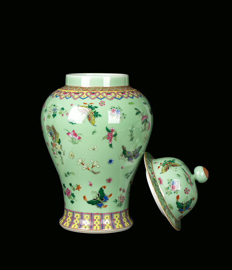 Jingdezhen ceramic retro classic butterfly general canned act the role ofing is tasted furnishing articles sitting room of the new Chinese style household porcelain