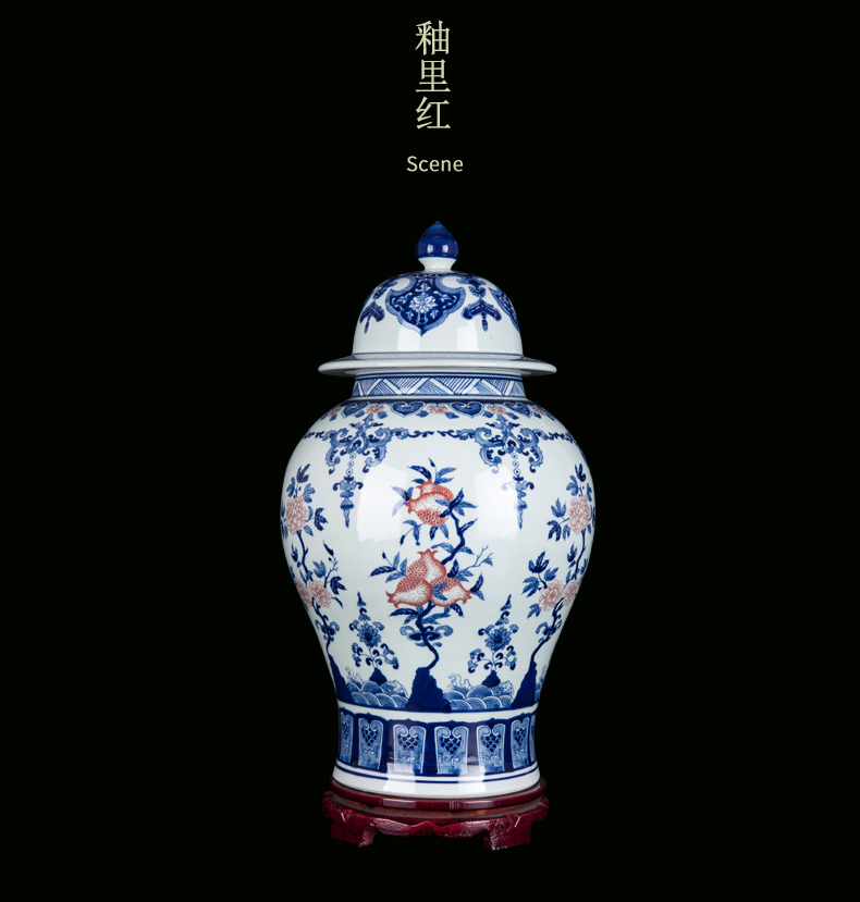 Jingdezhen ceramic general classical fashion tank large vase landed China blue and white porcelain home decoration