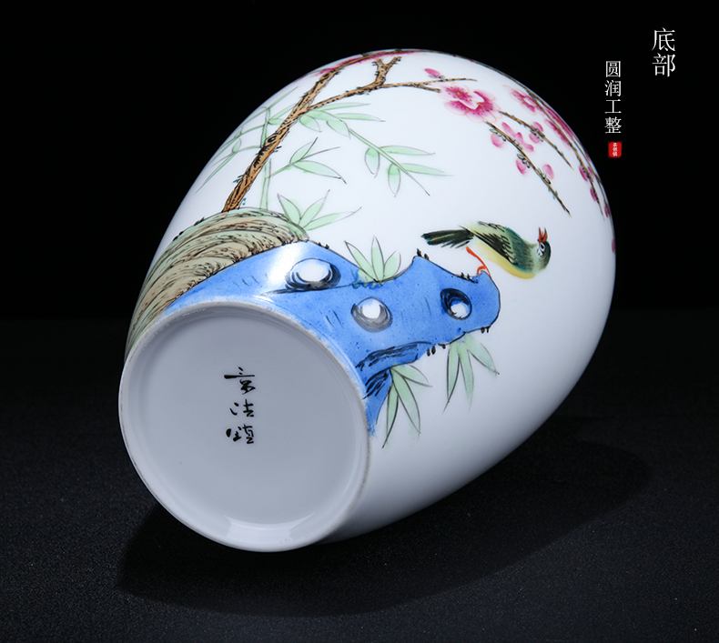 Jingdezhen ceramic new Chinese style beaming flower vase hand - made home sitting room porch decoration furnishing articles