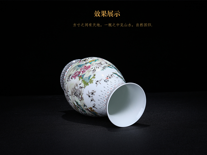 Jingdezhen ceramic hand - made the crane figure blessing barrels decorative furnishing articles home sitting room flower arranging, China arts and crafts