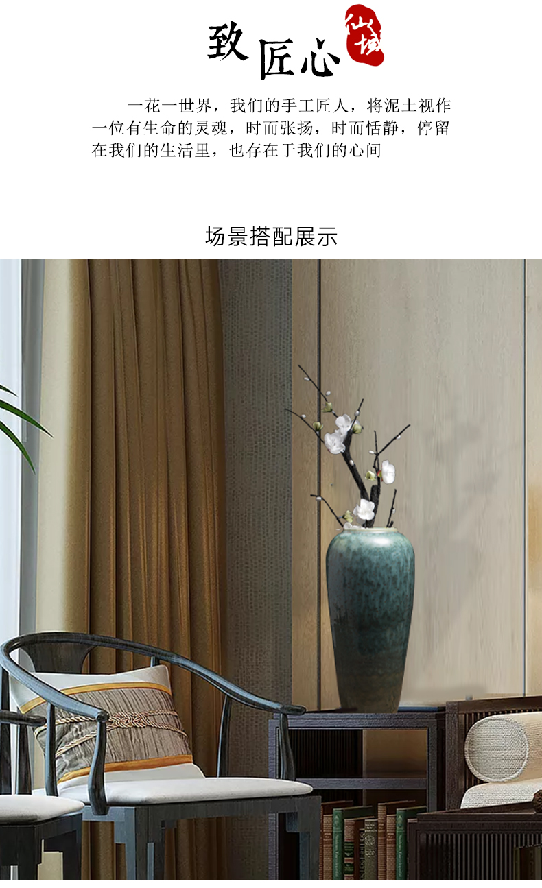 Jingdezhen ceramic vase of new Chinese style table sitting room adornment flowers sitting room adornment is placed arts and crafts