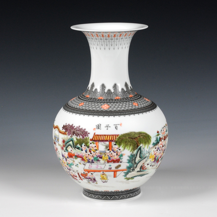 Jingdezhen ceramic vase hand - made pastel the ancient philosophers figure vase modern Chinese style style living room decoration arts and crafts