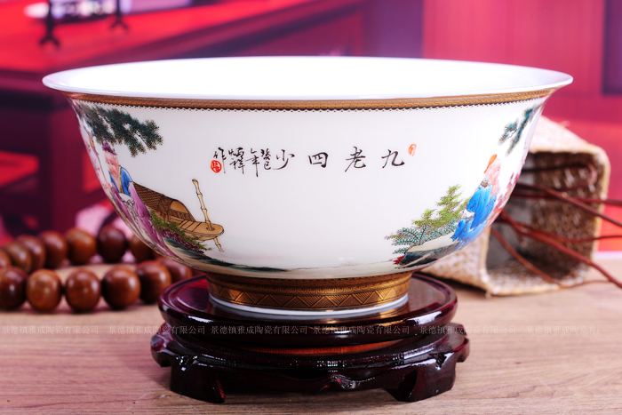 Birthday gift of jingdezhen ceramics hand - made home sitting room decoration vase decorated bowl penjing collection