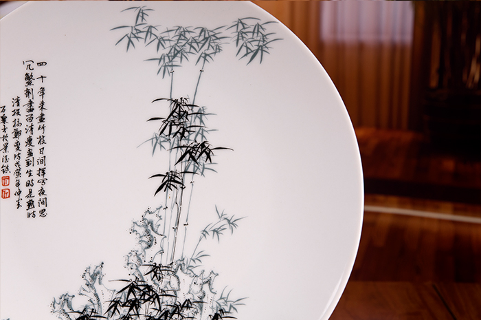 By patterns of jingdezhen ceramics decorated hang dish dish dish art porcelain painting porcelain furnishing articles