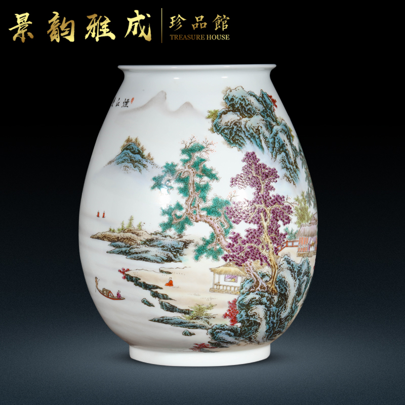 Jingdezhen ceramic new Chinese style household flower vase sitting room adornment is placed I and contracted desktop craft porcelain