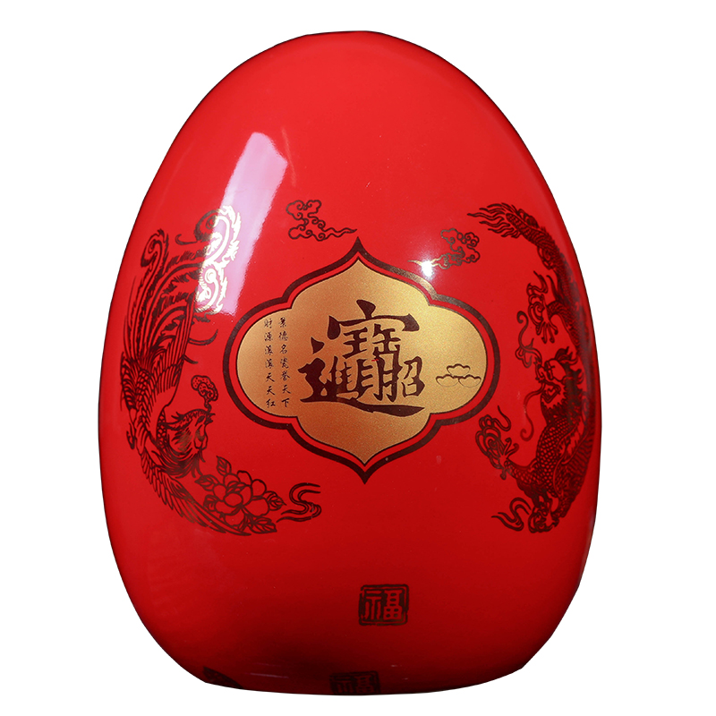 Jingdezhen ceramic rich red wine rack egg ornament act the role ofing is tasted furnishing articles of handicraft feng shui creative living room