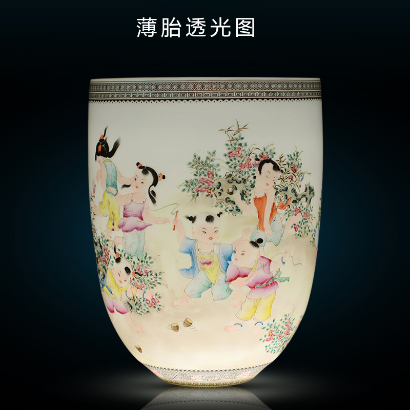 Jingdezhen ceramic household decorative dried flowers, flower vase is placed the new Chinese style living room porch porcelain arts and crafts