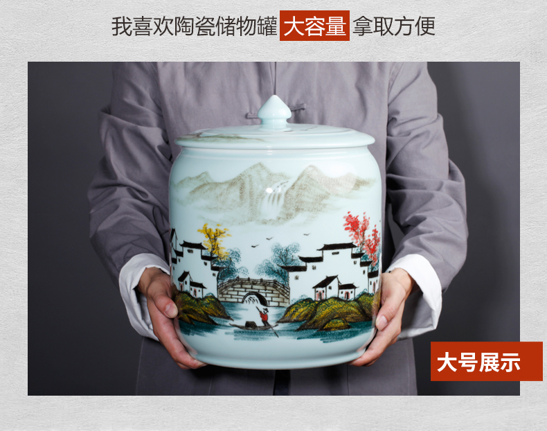 Jingdezhen ceramic new Chinese hand - made village family vase TV ark place porcelain home decoration