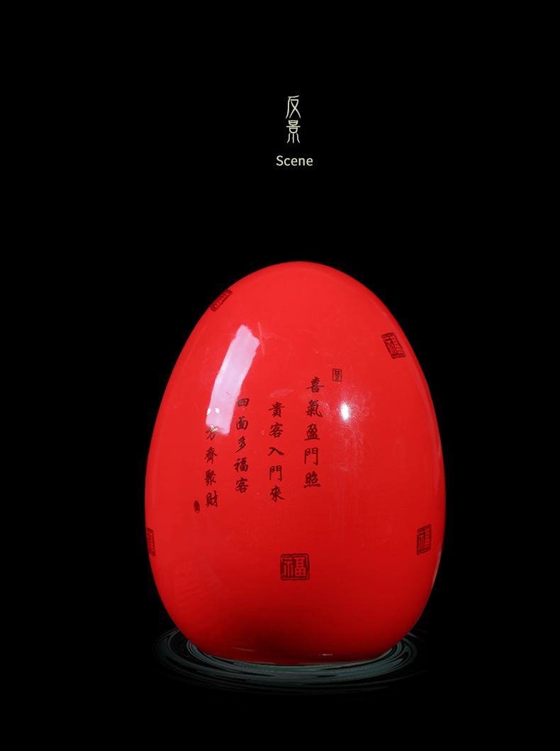 Jingdezhen ceramic rich red wine rack egg ornament act the role ofing is tasted furnishing articles of handicraft feng shui creative living room