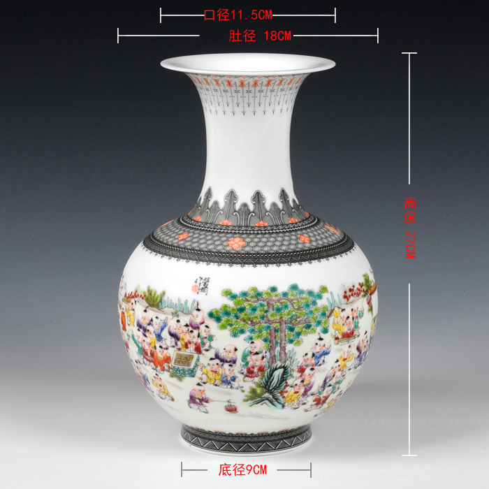 Jingdezhen ceramic vase hand - made pastel the ancient philosophers figure vase modern Chinese style style living room decoration arts and crafts