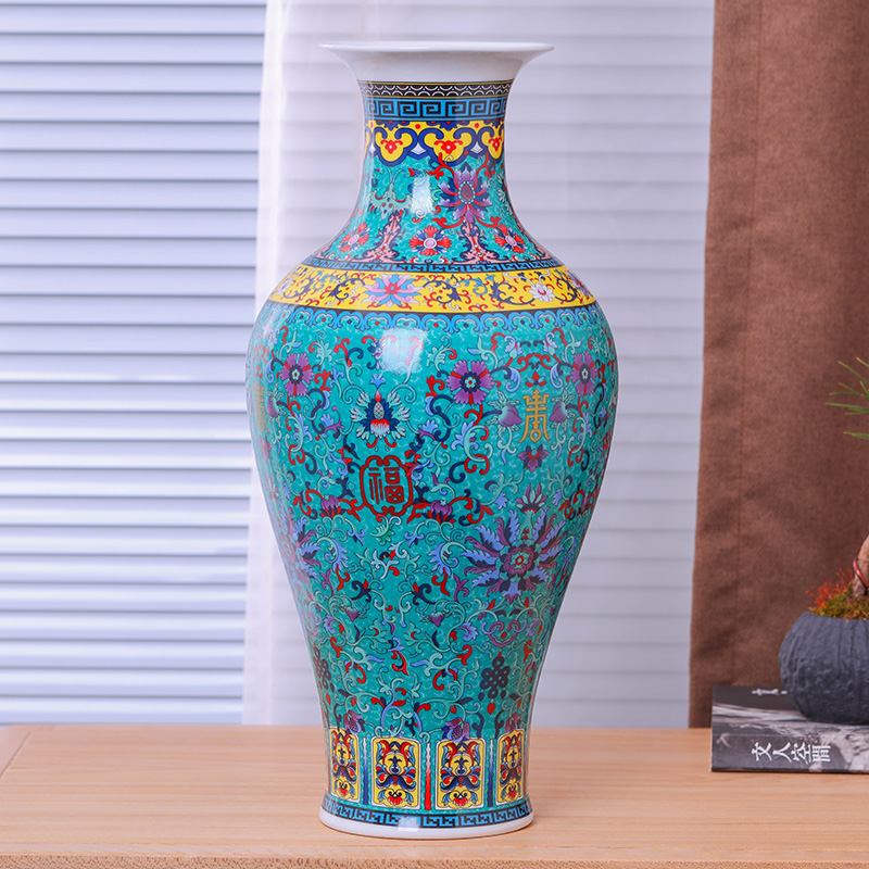 Jingdezhen ceramic modern vase European rural small pure and fresh and dried flowers, creative hydroponic American vase restoring ancient ways